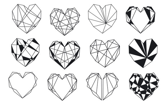 Geometric Heart Stencil Geometric Heart, Geometric Stencils, Large Heart  Stencils, Geometric Stencil, Geometry Stencil, Sacred Geometry 