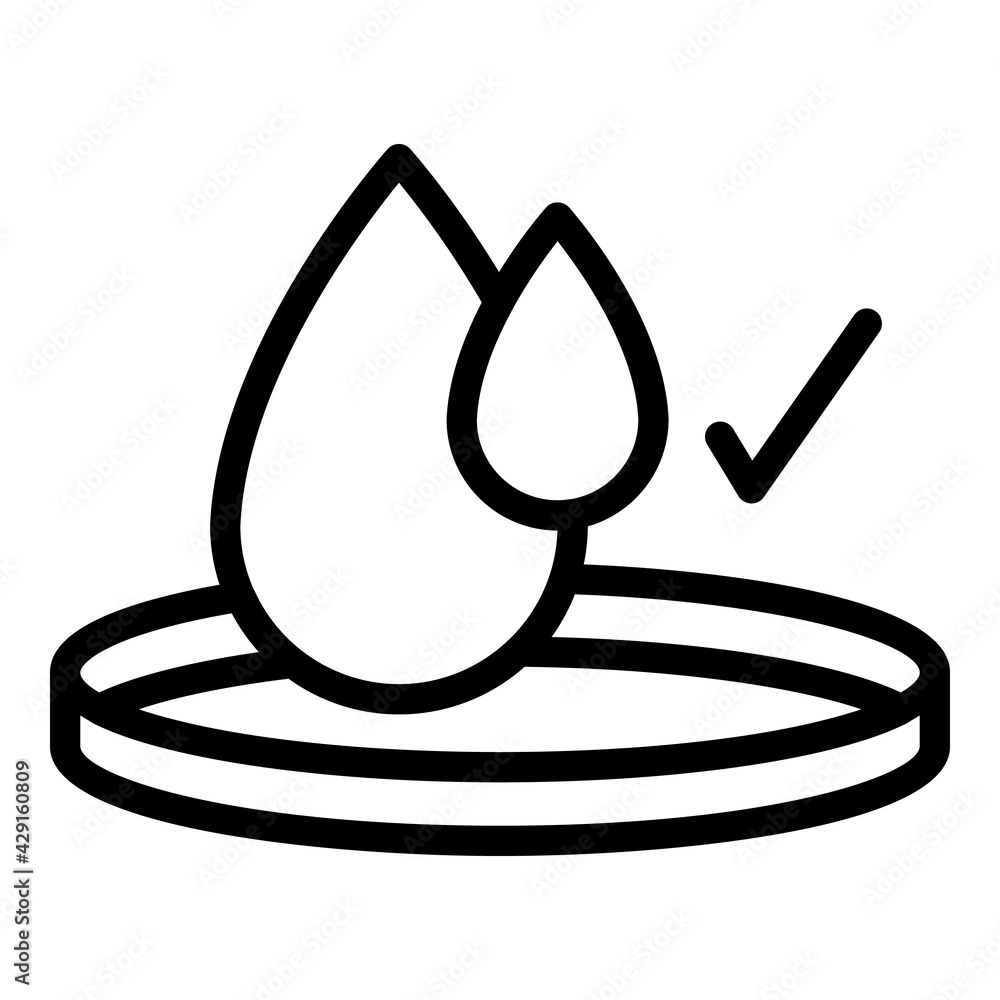 Poster check drop water icon. outline check drop water vector icon for web design isolated on white backgro