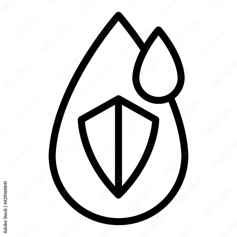 Poster safe drop water icon. outline safe drop water vector icon for web design isolated on white backgroun