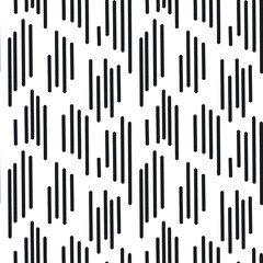 black and white seamless pattern with stripy doodles shapes, endless repeatable texture