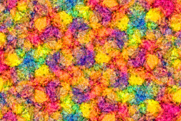 Fototapeta na wymiar Abstract kaleidoscopic blend pattern of crumpled color paper balls