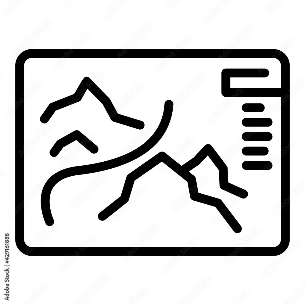 Aufkleber hiking map icon. outline hiking map vector icon for web design isolated on white background