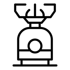 Camp gas stove icon. Outline Camp gas stove vector icon for web design isolated on white background