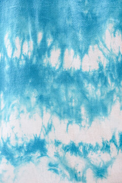 Blue paint  tie dye fabric abstract texture background