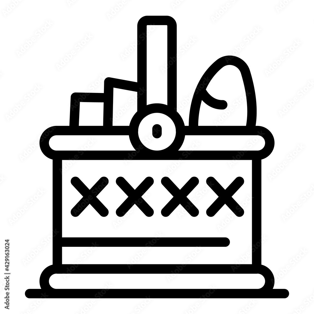 Poster wicker picnic basket icon. outline wicker picnic basket vector icon for web design isolated on white