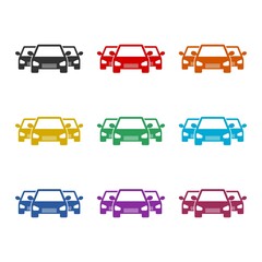 Fototapeta premium Cars icon isolated on white background color set