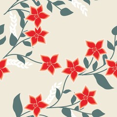 Seamless Pattern With Floral Motifs able to print for cloths, tablecloths, blanket, shirts, dresses, posters, papers.