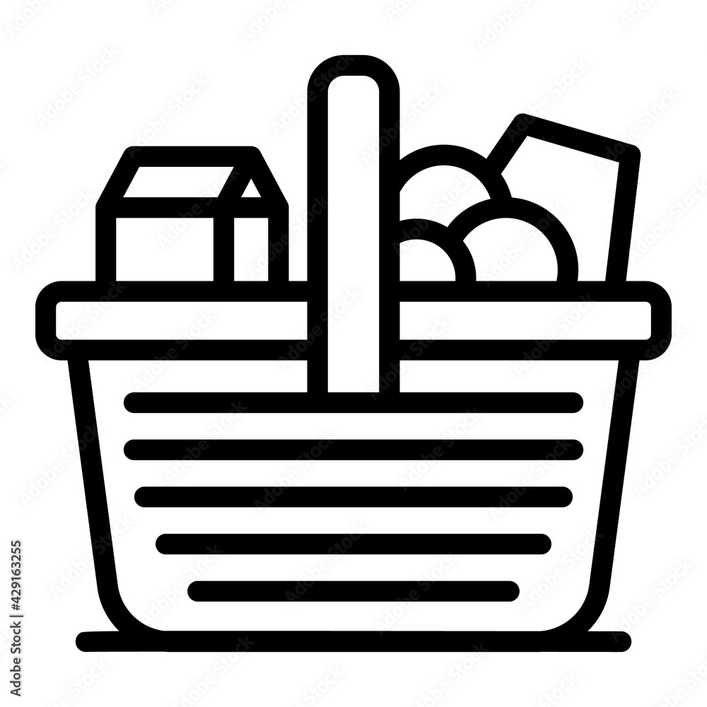 Aufkleber spring picnic basket icon. outline spring picnic basket vector icon for web design isolated on white