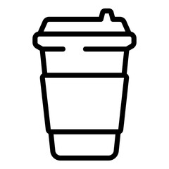 Coffee takeaway icon. Outline Coffee takeaway vector icon for web design isolated on white background