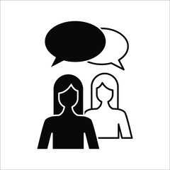 Chat, speak sign, talk icon Communication concept on white background. color editable