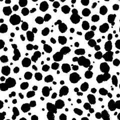 Fototapeta na wymiar Vector cheetah skin seamless pattern. Trendy wild animal leopard spots, hand drawn black and white texture for fashion print design, fabric, cover, wrapping paper, background, wallpaper