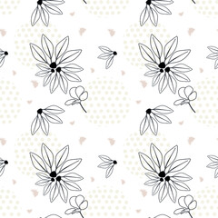 Seamless floral pattern. Boho style vector pattern.