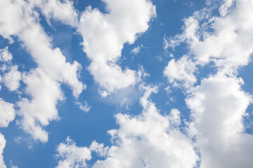 Blu sky with beautiful cumulus clouds