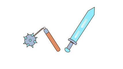 The sword and the morgenstern. Isolated image in jpeg format.
