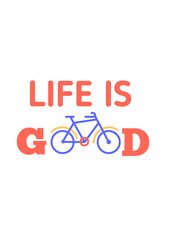 Bicycle flyer, Cycle motivational quote poster, Modern flat background, decoration for wall