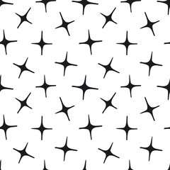 Obraz premium abstract quirky shapes black and white seamless pattern, endless repeatable texture