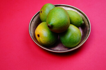 Green mango , fruit ,Green mango on plain background .
