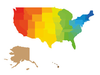 Colorful map of United States