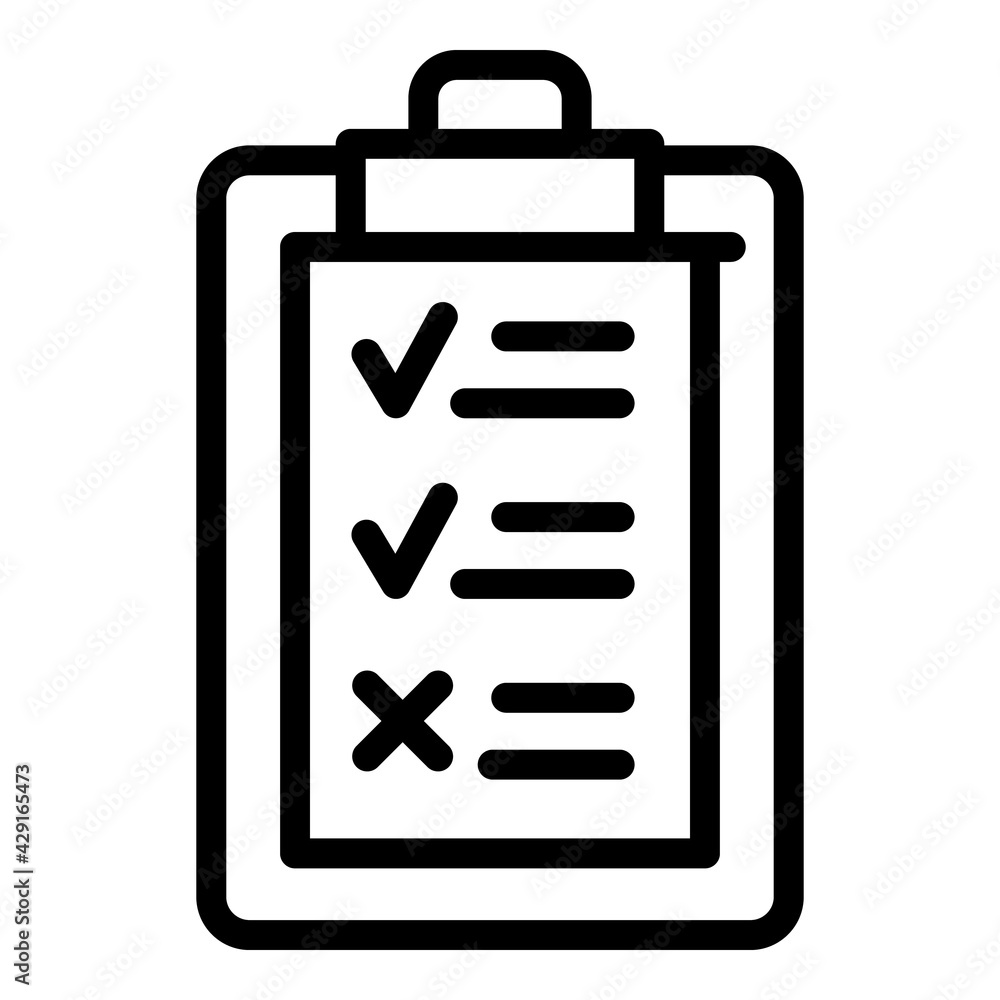 Poster test file icon. outline test file vector icon for web design isolated on white background
