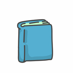 Cute Book Character Flat Cartoon Emoticon Vector Template Design Illustration