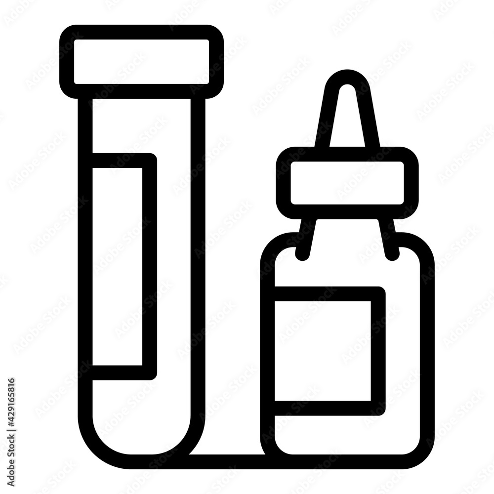 Aufkleber lab tube test icon. outline lab tube test vector icon for web design isolated on white background