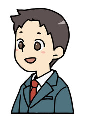 笑顔の男子学生のバストアップ