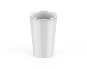 Disposable paper cup mock up for coffee, tea, soda and soft drink. Kraft cardboard paper cup on...