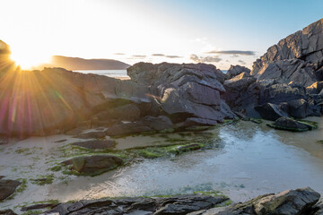 Kiltoorish bay beach between Ardara and Portnoo in Donegal - Ireland.