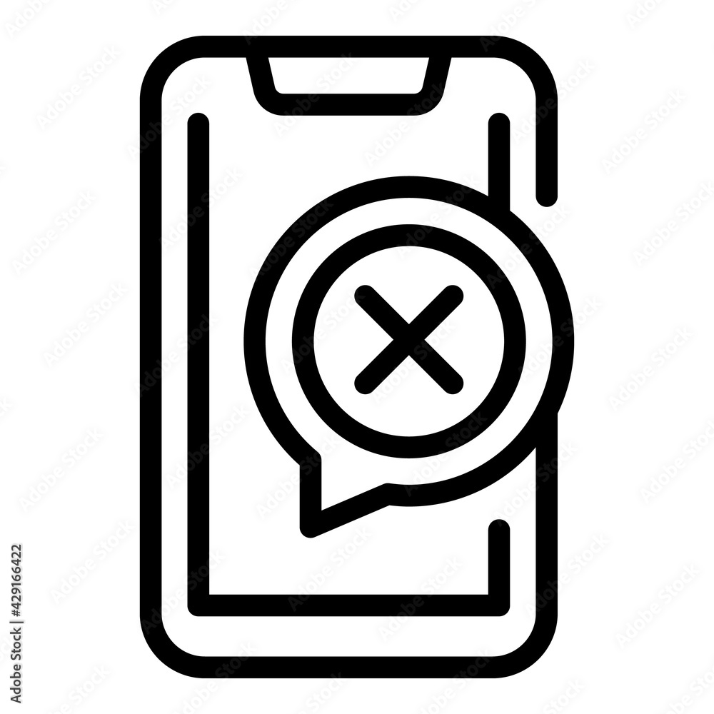 Poster negative phone test icon. outline negative phone test vector icon for web design isolated on white b