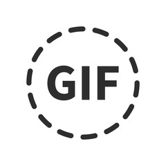 GIF Circle Icon Flat