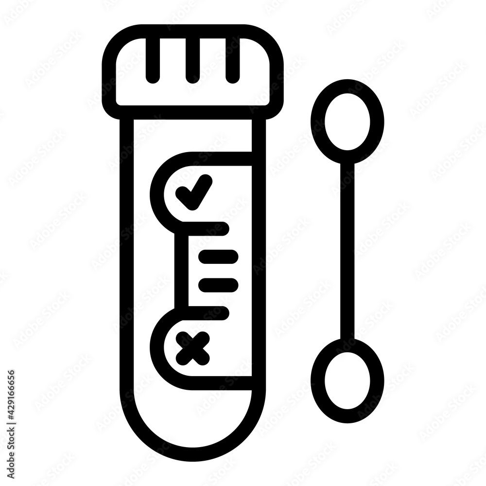 Poster covid swab test icon. outline covid swab test vector icon for web design isolated on white backgroun