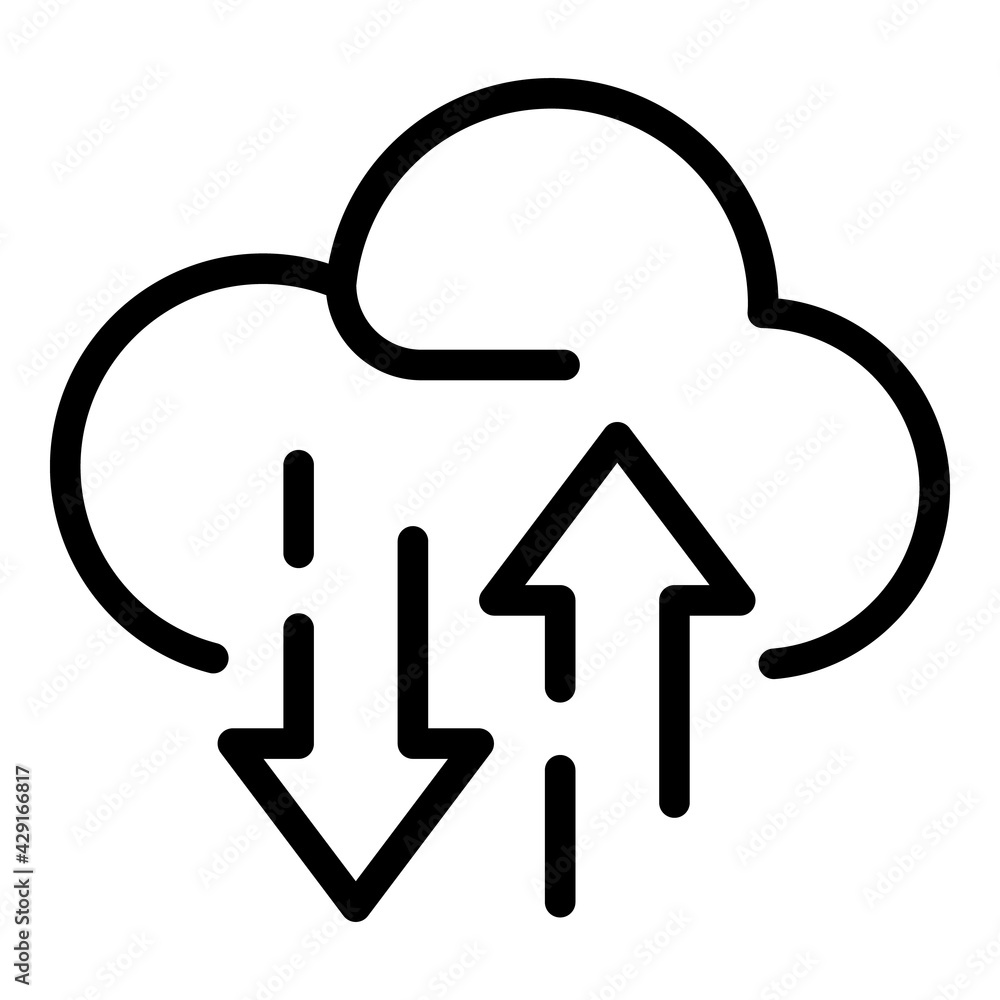 Poster cloud network communication icon. outline cloud network communication vector icon for web design iso