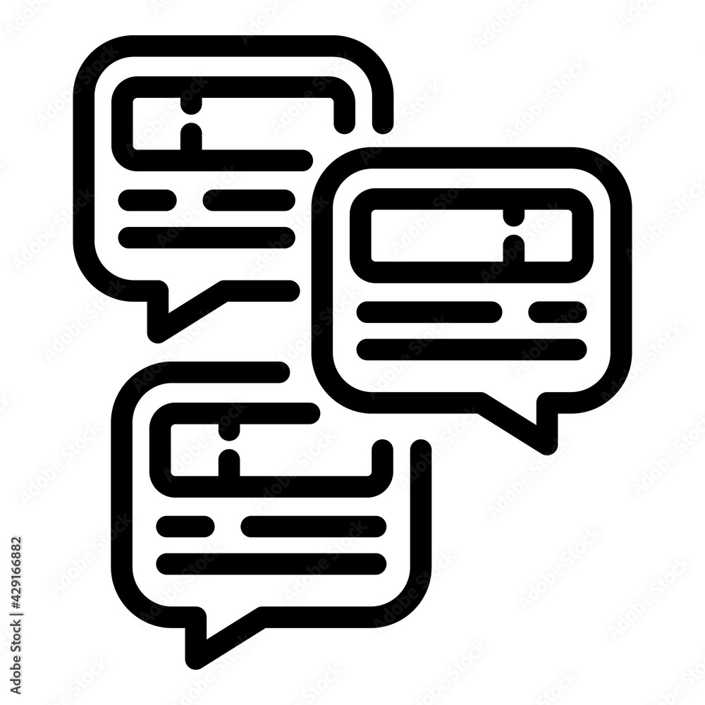 Poster network chatting icon. outline network chatting vector icon for web design isolated on white backgro