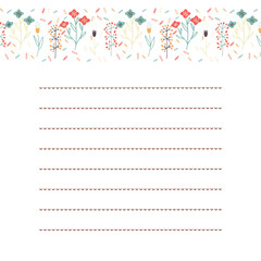 赤と青のお花のお手紙フレーム東欧風