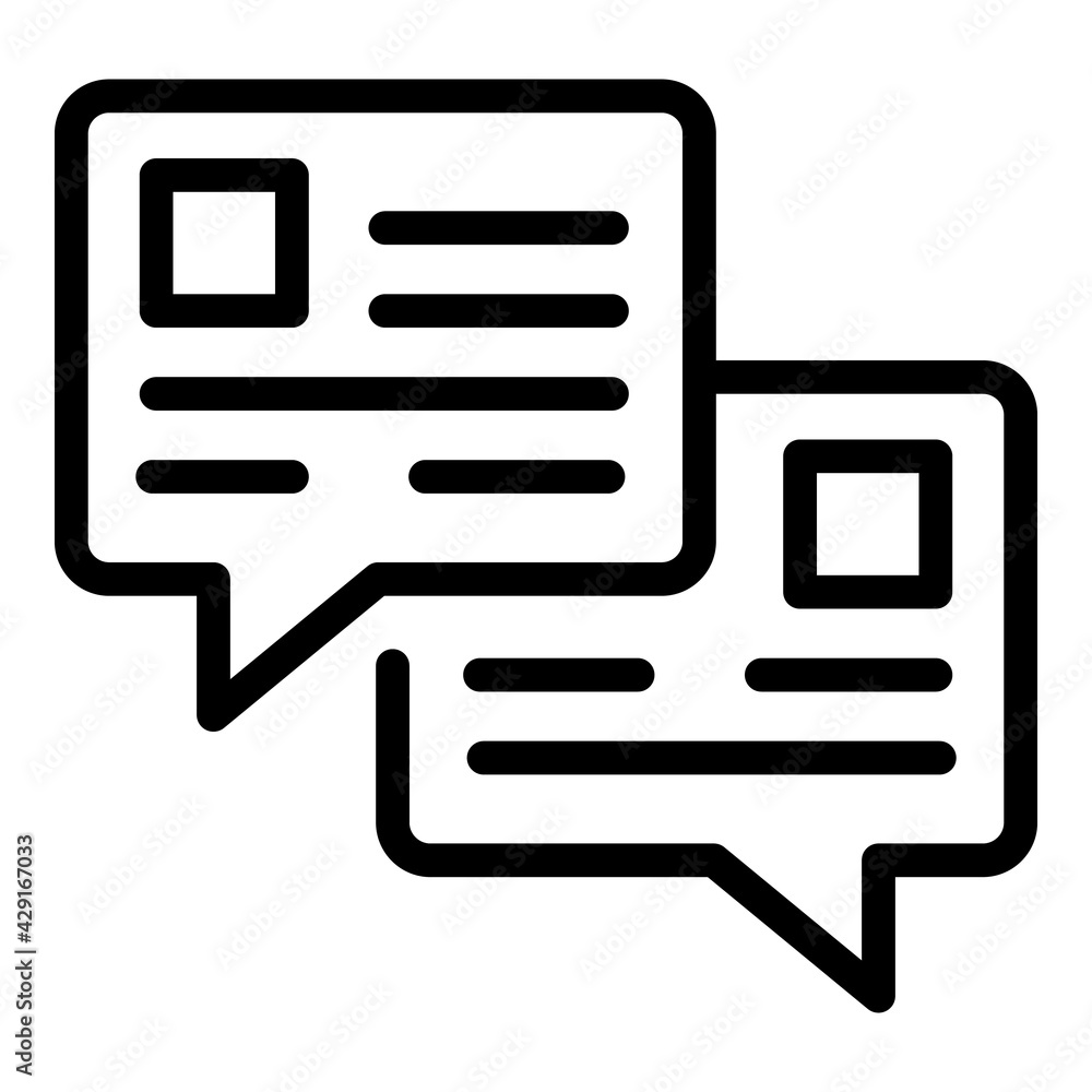 Poster internet chat icon. outline internet chat vector icon for web design isolated on white background