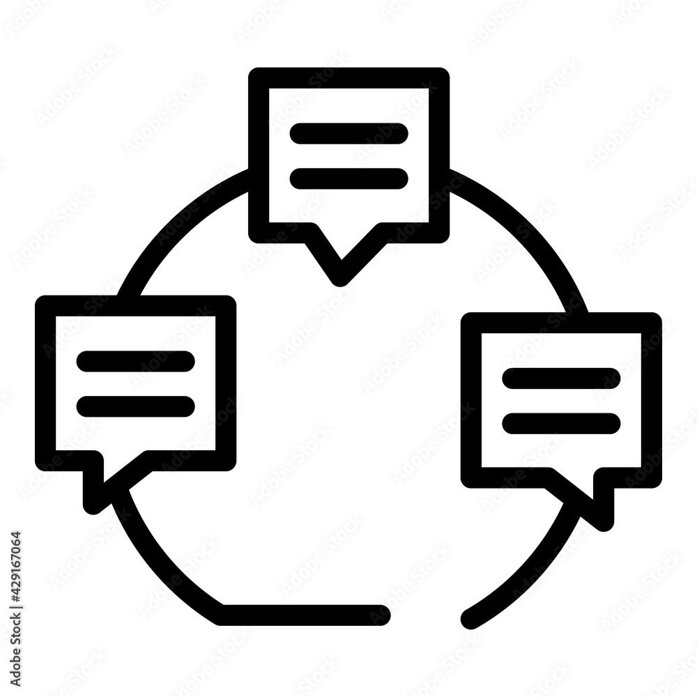 Poster group network chat icon. outline group network chat vector icon for web design isolated on white bac