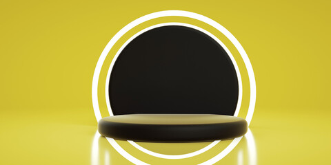 Podium, Cosmetic display stand with shadow . 3D rendering