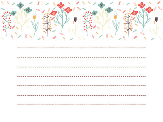 赤と青のお花のお手紙フレーム東欧風