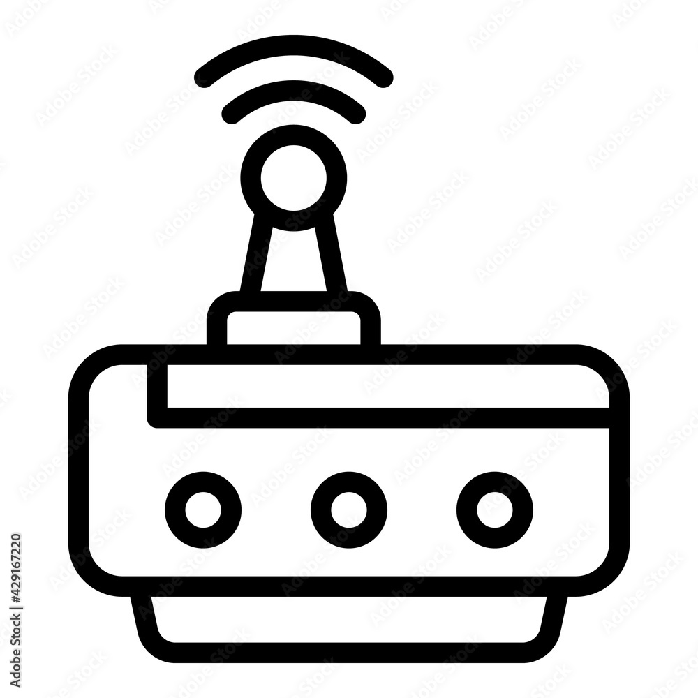 Poster internet router icon. outline internet router vector icon for web design isolated on white backgroun