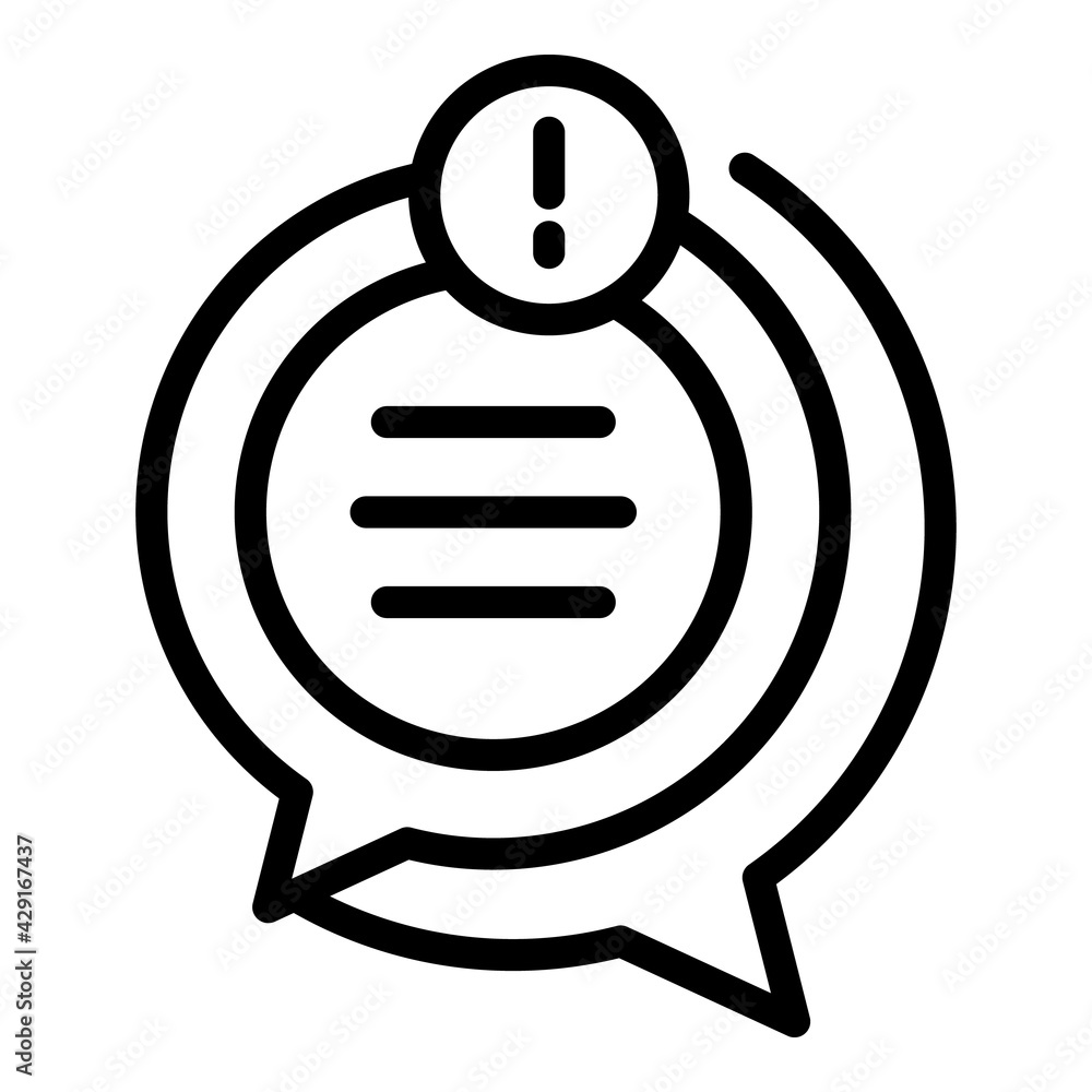 Poster important chat icon. outline important chat vector icon for web design isolated on white background