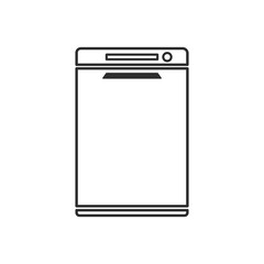Dishwasher flat line icon. Household appliances sign