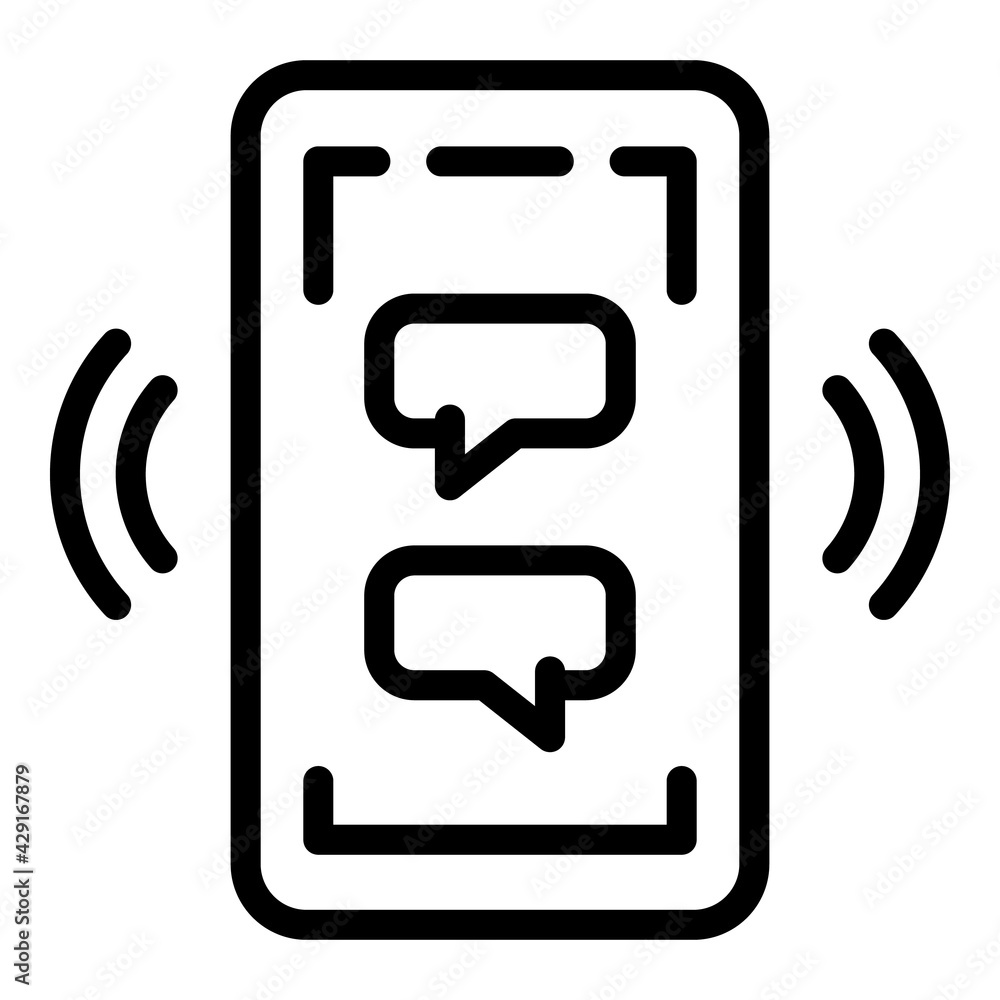 Poster mobile messaging icon. outline mobile messaging vector icon for web design isolated on white backgro