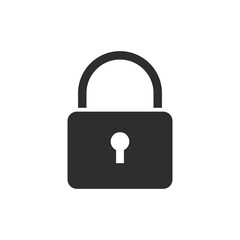 Lock Icon close. flat design Padlock illustration