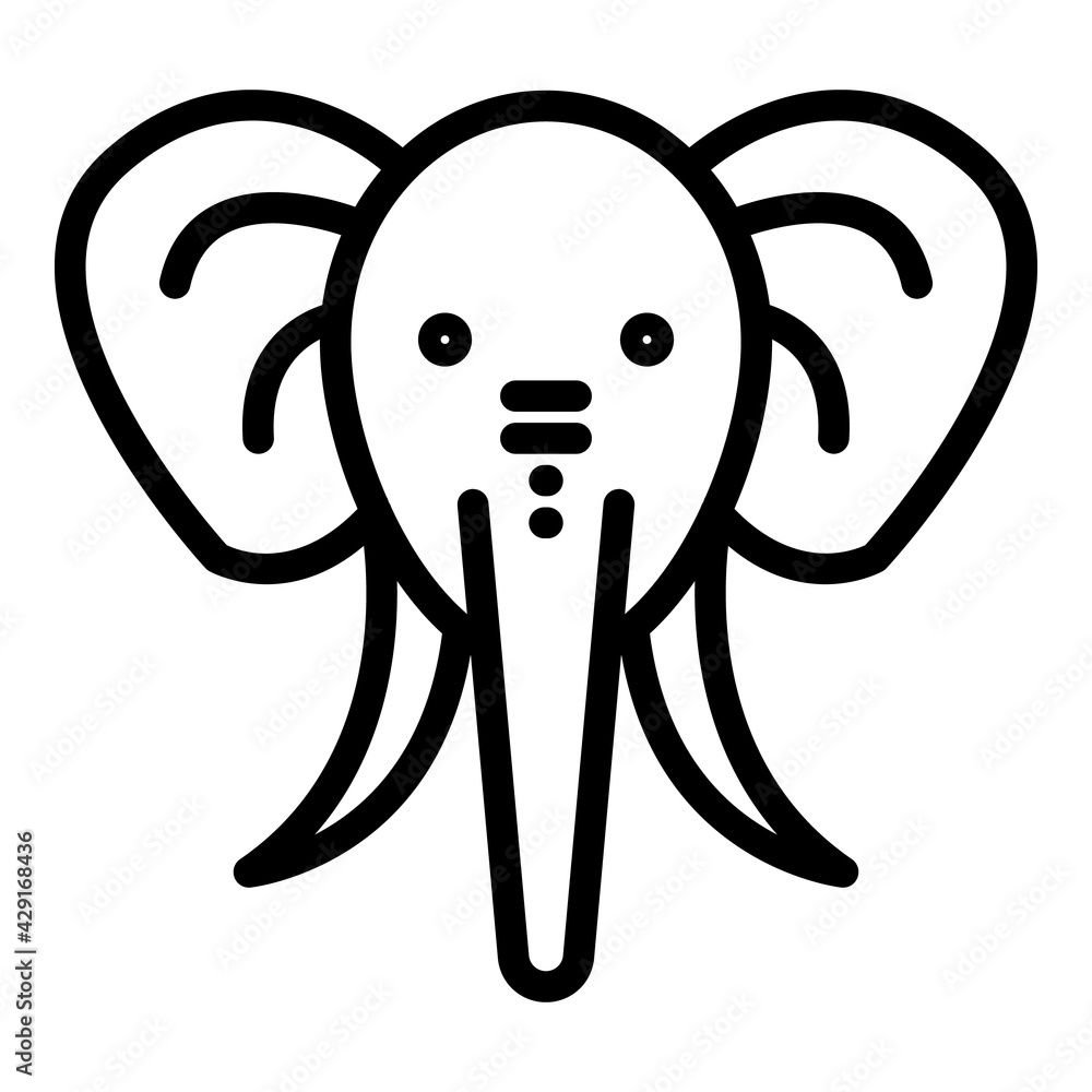 Poster wild elephant icon. outline wild elephant vector icon for web design isolated on white background