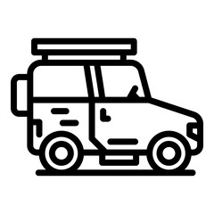 Fototapeta premium Safari vehicle icon. Outline Safari vehicle vector icon for web design isolated on white background