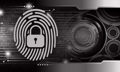 Finger print network cyber security background.