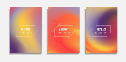 Set Of Colorful  Cover Background, Abstract Gradient Mesh with Twirl Effect. Can Be Used For Banner, Wallpaper, Websites, Presentation, Poster Or Brochure Template.