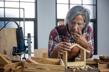 professional carpenter man working with woodwork industry tool construction, craftsman person...