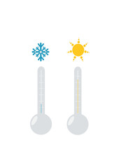 
Vector illustration of a thermometer. The thermometer shows cold weather and warm. Isolated.