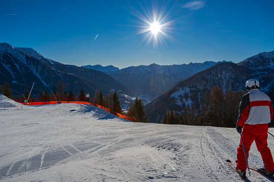 Skier on top of the mountain